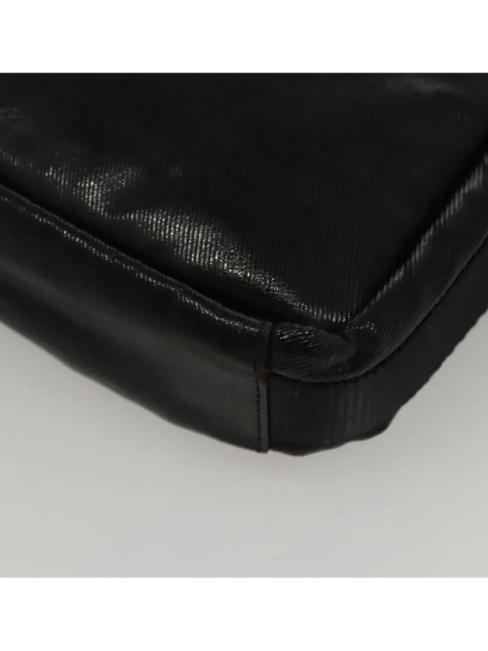 Authentic CHANEL Sports Shoulder Bag Coated Canvas Black CC
